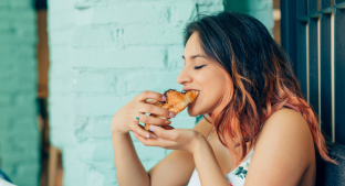 Woman enjoying food